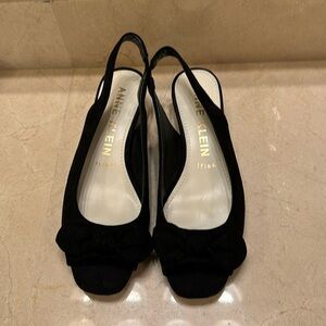 Anne Klein flex black suede sling back 8M